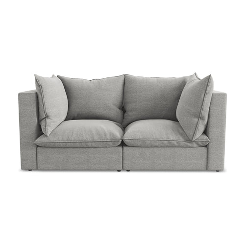 LaMiaSofa Tweezits modulaire bank Ravenna - bouclé - lichtgrijs - 180x90x77