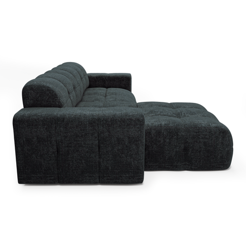 Sia Home - Linkerhoekbank MAEL - gewaafd fluweel antracietgrijs 230cm