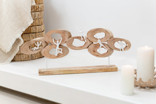 J-Line decoratie Figuurs 5 In Ring - hout - naturel - vtwonen shop