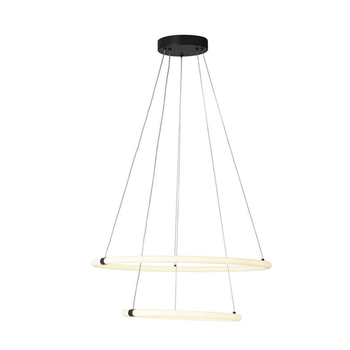 Searchlight Revolve 2-lichts LED-ringhanger, mat zwart 3000K