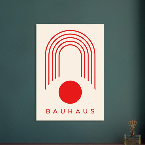 Artfulprints  Bauhaus - Red arches   poster A4 21x29.7 cm - vtwonen shop
