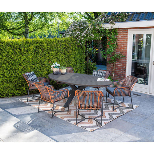 Edison tafel - ovaal - 220x115 cm - carbon black - grey teak Vironwood - vtwonen shop