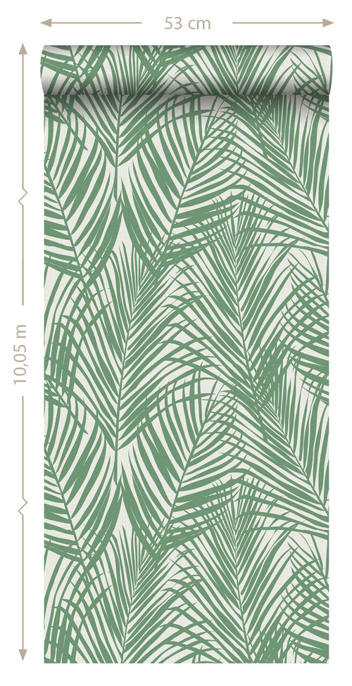 ESTAhome behang palmbladeren jade groen - 53 cm x 10.05 m - 139007 - vtwonen shop