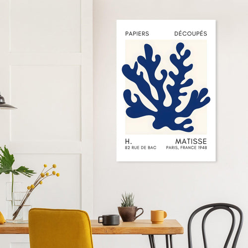 Artfulprints  Matisse – Saltflower shapes navy blue II   poster 70x100 cm - vtwonen shop