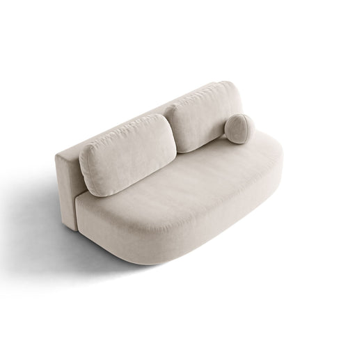 Cosmopolitan Design - Slaapbank met opbergdoos Sophia 3-zits, flueel beige - 110x202x89cm