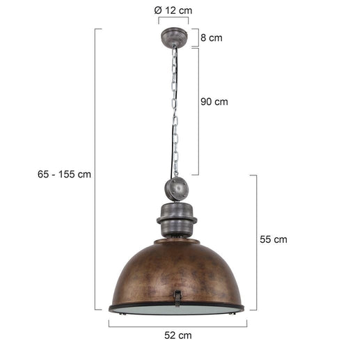 Steinhauer hanglamp bikkelxxl - 1 lichts - 52x 153 cm - bruin - vtwonen shop