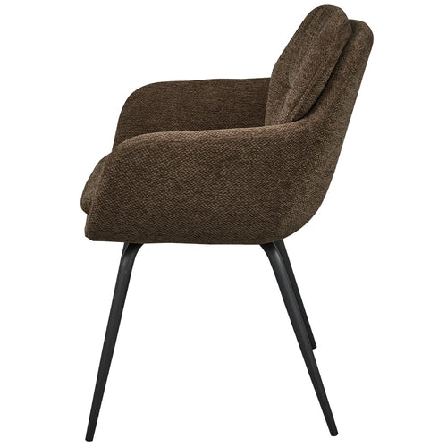 WOOOD eetkamerstoelen Runa - Polyester - Warm Bruin - Set van 6 - vtwonen shop