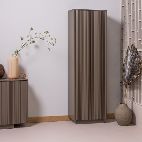 WOOOD hoge kast Nova - Grenen - Truffel Bruin - 215x67x40