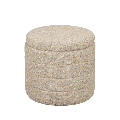 Mica Decorations Poef met Opbergruimte - H41 x  Ø42 cm - Beige