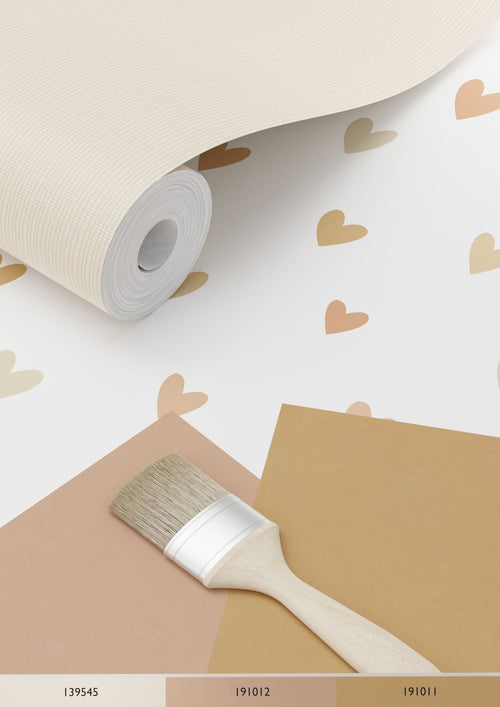 ESTAhome behang hartjes terracotta en beige - 53 cm x 10.05 m - 139755 - vtwonen shop
