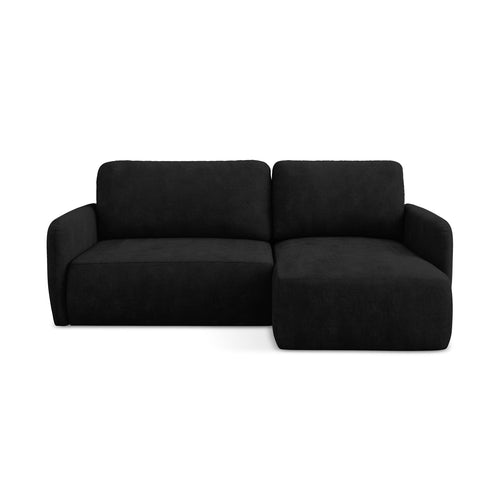 LaMiaSofa hoekbank rechts Corle - chenille stof - zwart - 207x148x86