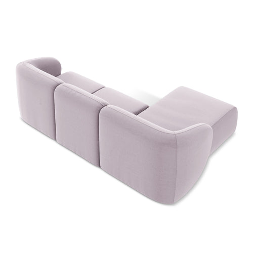 LaMiaSofa hoekbank links Cervo - velours - lavendel - 248x166x79