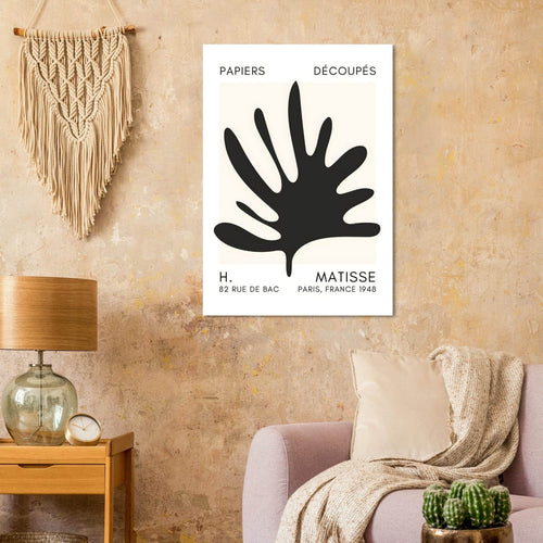Artfulprints Poster Matisse – Coral drift black   - 70x100 cm - Zwart