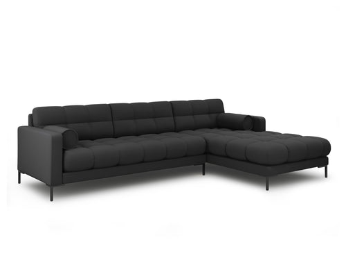 Cosmopolitan Design rechter hoekbank Bali 5-zits, structurele stof, donkergrijs - 185x293x75cm
