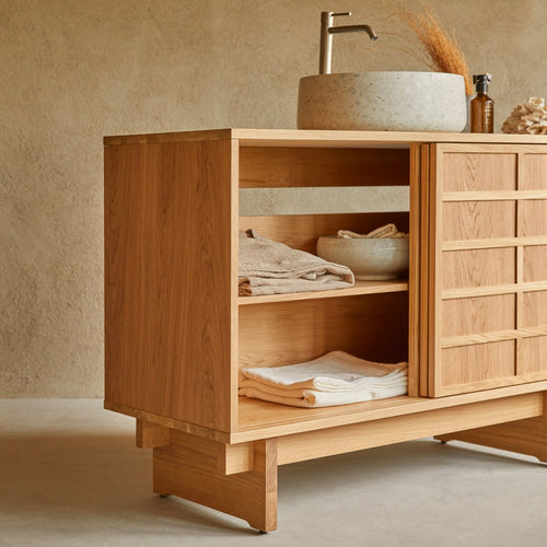 Tikamoon Eikenhouten badkamermeubel 115 cm - Naturel - vtwonen shop