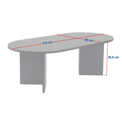 Calicosy - IRIS Ovale salontafel L119 cm - Kasjmier - 60x119x39,8 cm