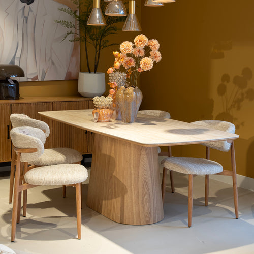 Giga Meubel Eettafel Thomas - Rechthoek Naturel/Keramiek - 200x90x76cm