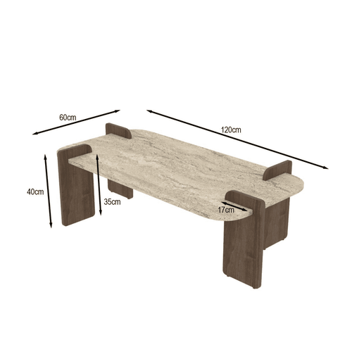Calicosy - ELIA Salontafel - Naturel - 120x60x35 cm