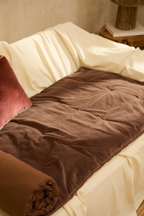 Calma House Topper Velour - Bruin - 70x220x3