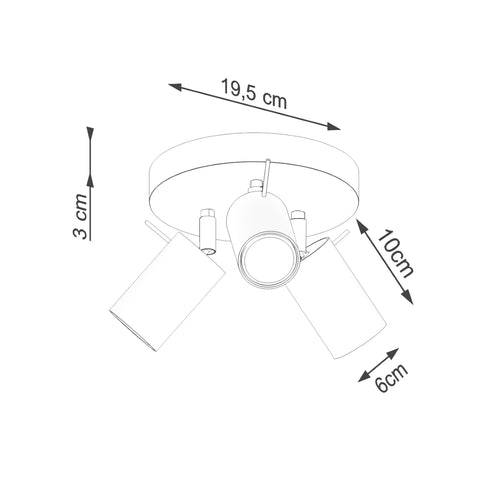 Sollux Lighting Plafondlamp RING 3P olijfgroen - 19,5x19,5x18,5cm