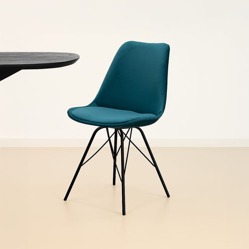 Kick kuipstoel Velvet - Blauw