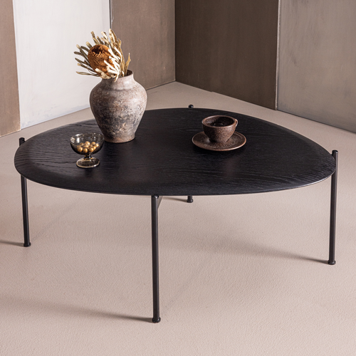WOOOD salontafel Kota - MDF/Fineer - Zwart - 36x92x68