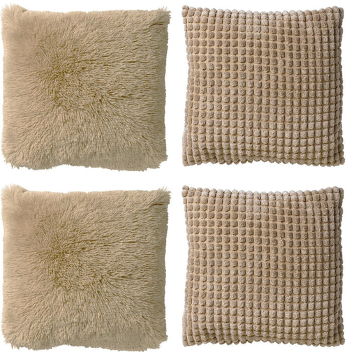 Dutch Decor - KUSSENSET - 4-delig - Cosy Favourites - 45x45 cm - inclusief binnenkussens - beige - vtwonen shop