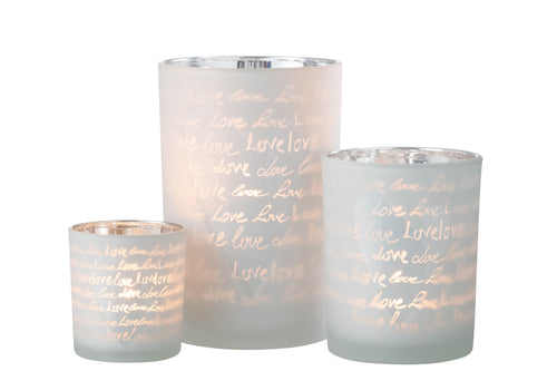 J-Line windlicht Love - glas - wit - large - vtwonen shop