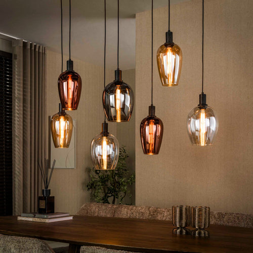 Giga Living Hanglamp Amfora - Zwart Metaal - 120x35x150cm