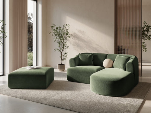 Cosmopolitan Design Poef Campi flueel groente - 90x90x40cm