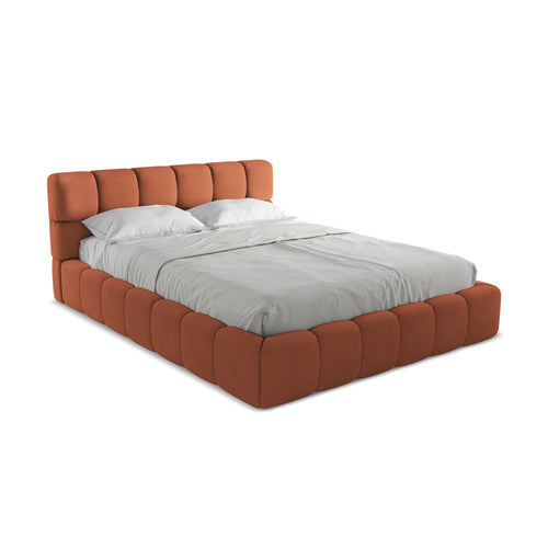 LaMiaSofa Bed met opbergruimte Roma - Chenille - Terracotta - 180x228x82