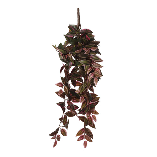 Mica Decorations Tradescantia Kunst Hangplant - L15 x B20 x H54 cm - Bordeaux