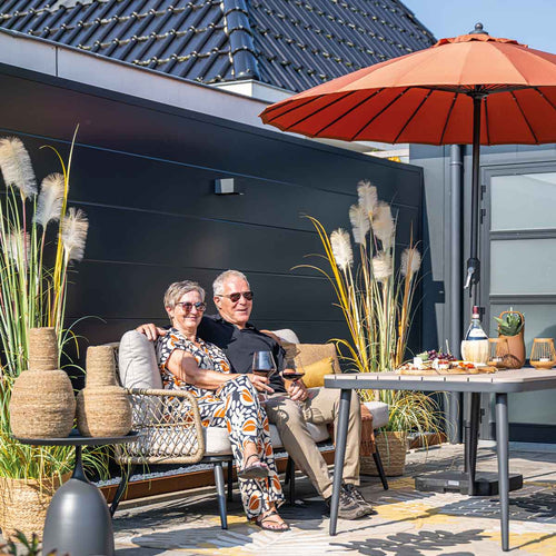 Manilla parasol - Ø250 cm - carbon black - copper - vtwonen shop