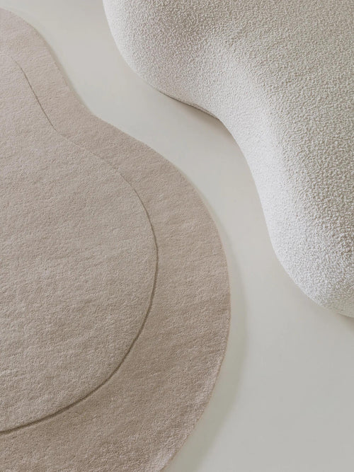 benuta wollen vloerkleed Shape - crème - 200x300 cm