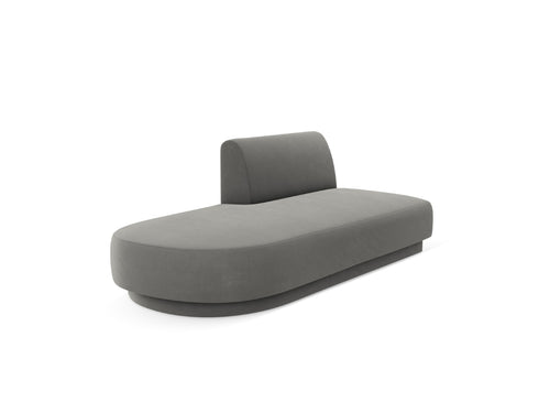 Micadoni Module Miley 2-zits, flueel lichtgrijs - 90x158x70cm