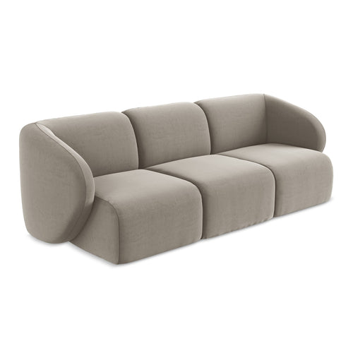 LaMiaSofa 3-zits bank Cervo - velours - taupe - 244x94x75