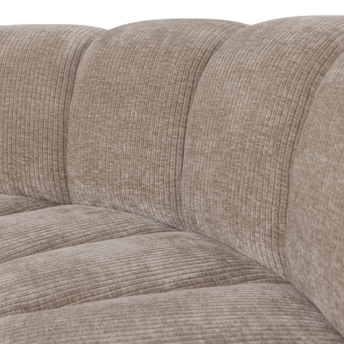 WOOOD eetbank halfronde hoek rugleuning Mojo - Rib - Donkerzand - 83x152x74