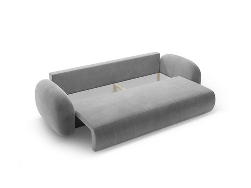 Cosmopolitan Design Slaapbank met opbergdoos Tonale 3-zits, flueel donkergrijs - 105x262x88cm