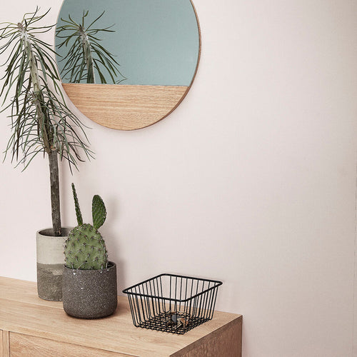 Hübsch wandspiegel Crescent - mdf/spiegelglas/eikenfineer - ø50cm - vtwonen shop