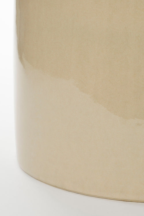 Mica Decorations Vendi Bijzettafel - H44 x Ø32 cm - Keramiek - Crème