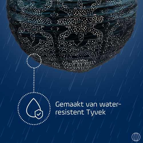 Lumiz solar lampion - marrakesh rond - 30 cm - petrol