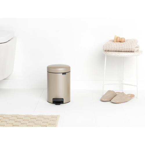 Brabantia NewIcon Pedaalemmer, 3 liter, kunststof binnenemmer - Metallic Gold