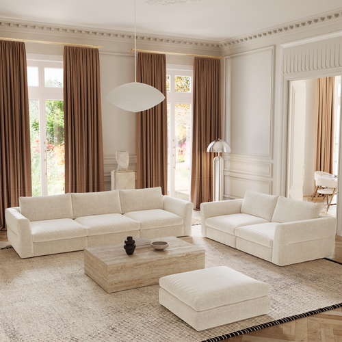 Sia Home - Modulaire bank NEST - zacht aanvoelende geweven stof  307cm