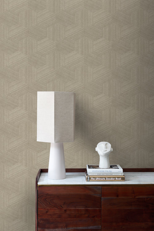 Origin Wallcoverings eco-texture vliesbehang grafisch 3D motief beige - 50 x 900 cm - 347942 - vtwonen shop