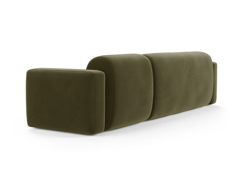 Cosmopolitan Design Modulaire hoekbank links Strino 3-zits, flueel groente - 136x308x78cm