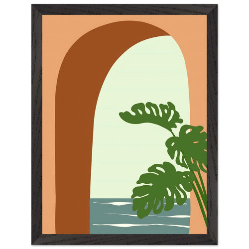 Artfulprints Poster met Lijst Boho – Minimal oasis   - 30x40 cm - Meerkleurig