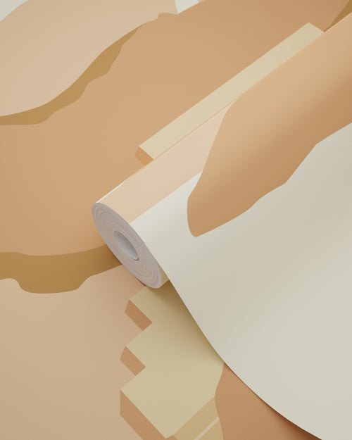 ESTAhome behang mediterrane huisjes beige en terracotta roze - 50 x 900 cm - 139625 - vtwonen shop