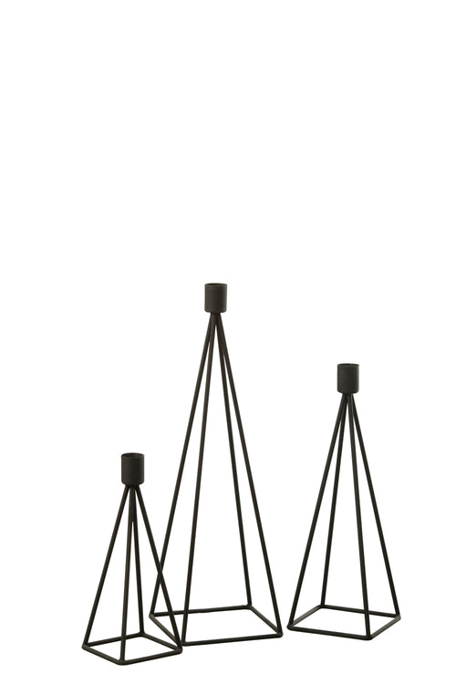 J-Line kaarshouder - metaal - zwart - 3 stuks