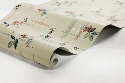 borastapeter behang vintage bloemen beige, terracotta en groen - 53 cm x 10.05 m - 660012 - vtwonen shop