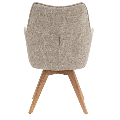 DÉJA Living Eetkamerstoel Zayn - Beige/Naturel - Draaibaar - Set van 2